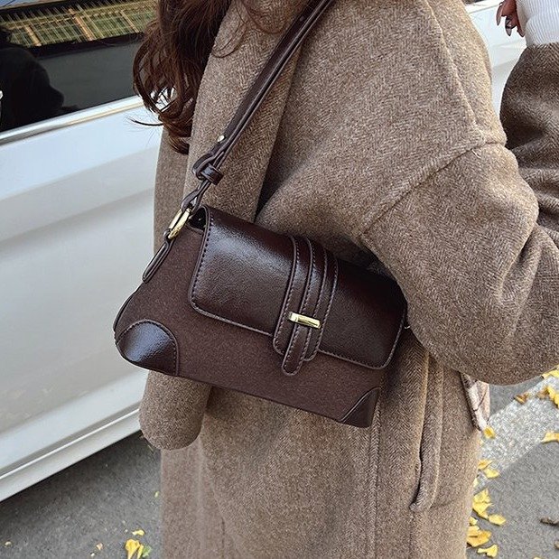 Matte underarm bag for women, retro trendy casual shoulder bag, Korean style high-end