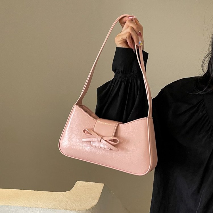 Good-looking bags, high-end western-style armpit bags, bow chain fashion niche shoulder bags