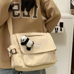 Japanese simple versatile crossbody bag large capacity student class bag