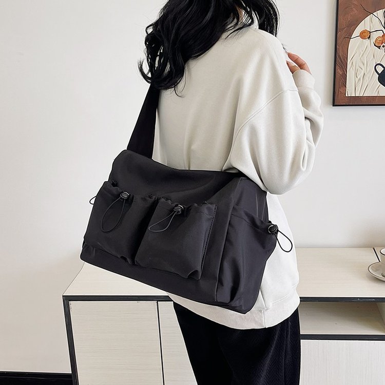 Work style crossbody bag for women trendy brand Japanese ins solid color simple large capacity student casual shoulder messenger bag for women