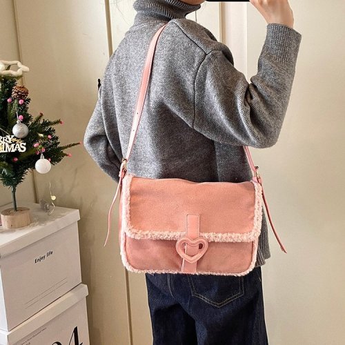 Retro Armpit Bag Women's Commuting Shoulder Crossbody Bag High-Looking Furry Tote Bag