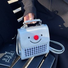 Silver cartoon small bag women's plaid versatile crossbody bag fashionable personality student commuter backpack