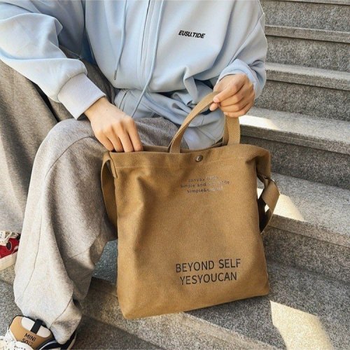 Large-capacity crossbody bag men's bag retro casual shoulder bag college student class bag portable canvas shoulder bag women