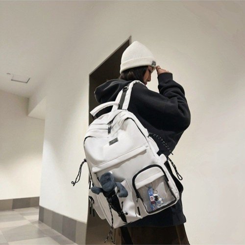 School bag for junior high school students, large capacity, new trend ins cool, simple, backpack for high school students, backpack for boys