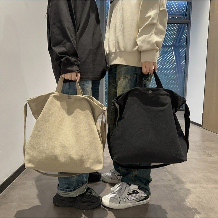 Korean trendy shoulder bag for women, large-capacity tote bag, fashionable and versatile, simple, casual, versatile cross-body commuting bag for men