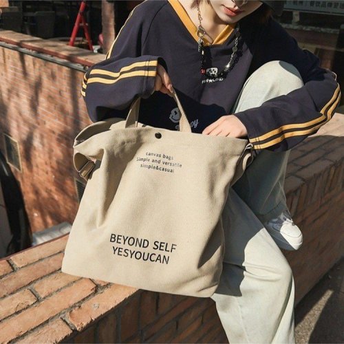 Large-capacity crossbody bag men's bag retro casual shoulder bag college student class bag portable canvas shoulder bag women