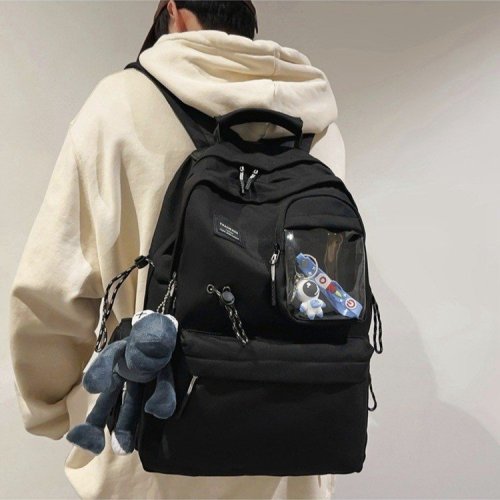 School bag for junior high school students, large capacity, new trend ins cool, simple, backpack for high school students, backpack for boys