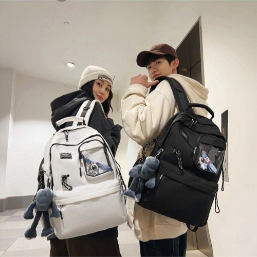 School bag for junior high school students, large capacity, new trend ins cool, simple, backpack for high school students, backpack for boys
