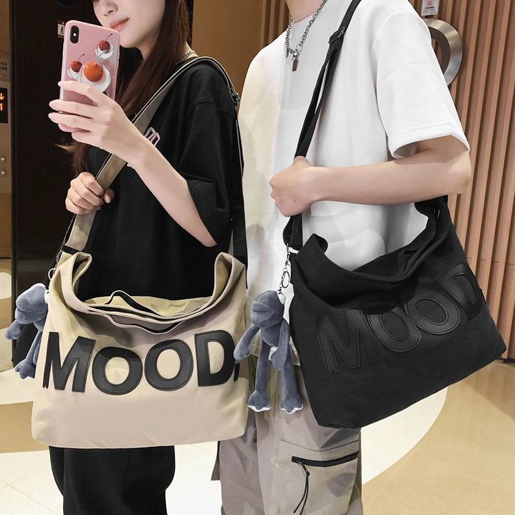 Boys crossbody bag trendy ins large capacity Japanese retro Harajuku casual simple canvas female student shoulder bag male