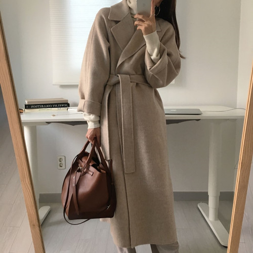 High-end woolen coat for women autumn and winter windbreaker woolen coat