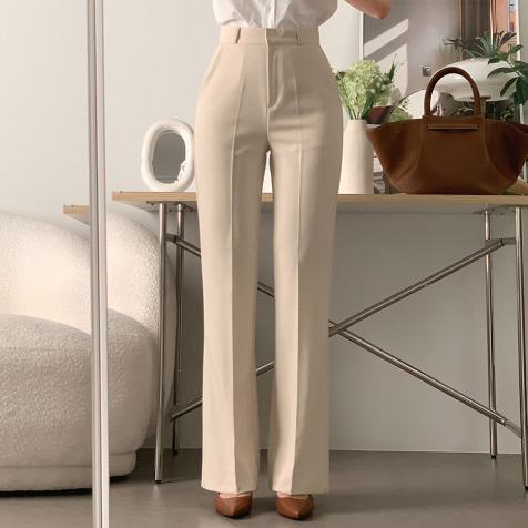 Korean chic autumn and winter style professional light and sophisticated style versatile elastic micro-flared casual suit pants