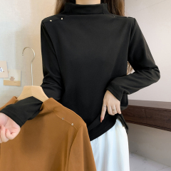 New winter clothing for fat mm slimming plus size women's clothing thickened and warm double-sided velvet brushed hair hot German velvet bottoming shirt