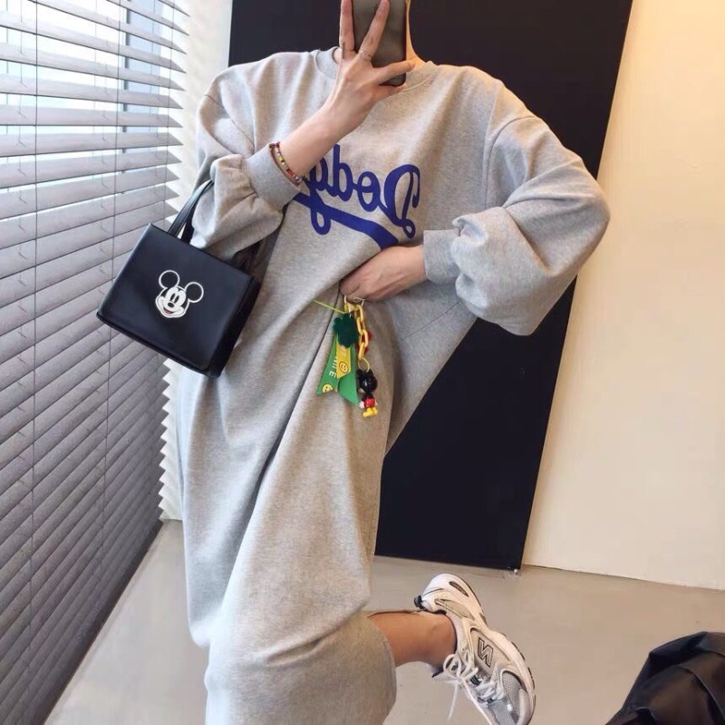 Korean chic autumn and winter simple casual dress sweatshirt skirt