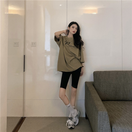 Real shot and real price ~ Shark pants leather slimming butt lift spring new style black 5-point leggings for women to wear outside