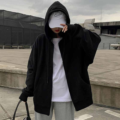 Cotton fish scale super hot sweatshirt women's hooded thin coat Korean style trendy cardigan top jacket