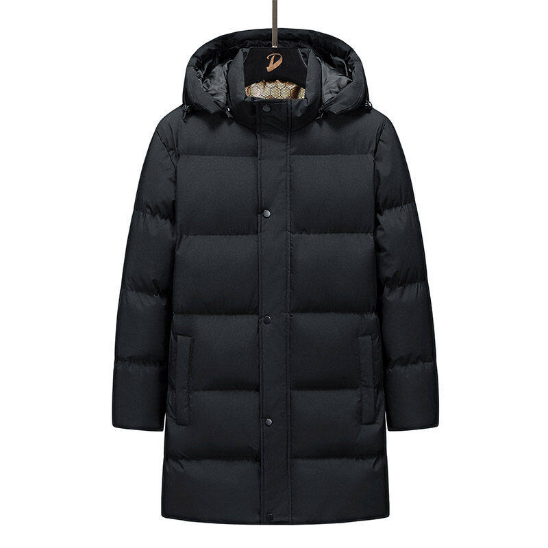 Winter new long solid color hooded plus velvet thickened cotton coat and long coat to keep warm