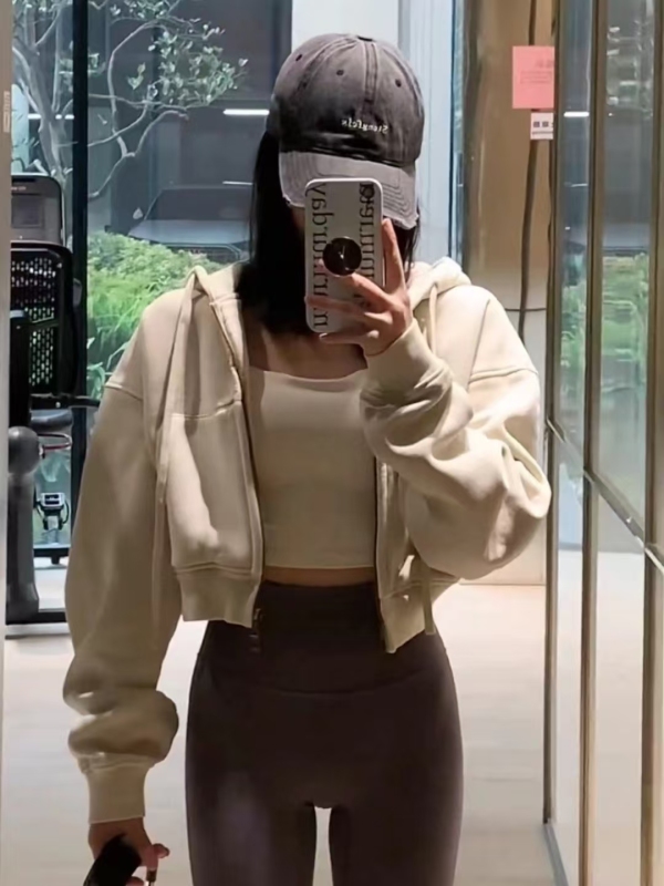 280g composite sweatshirt hooded pure cotton sweatshirt autumn and winter new short style ins trendy Korean, Japanese, European and American Street A