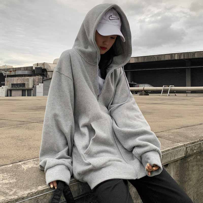 Cotton fish scale super hot sweatshirt women's hooded thin coat Korean style trendy cardigan top jacket