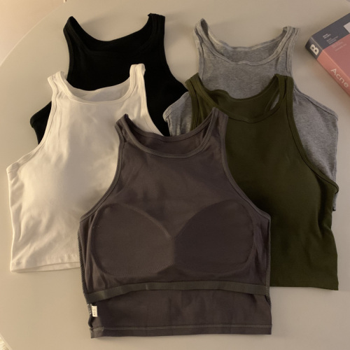 Summer Korean version versatile solid color inner vest for women slim and beautiful back tube top outer wear chest base