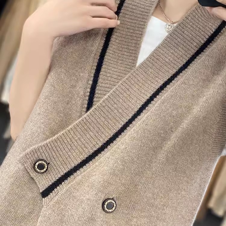 Knitted vest, versatile, lazy and loose, sleeveless sweater, small waistcoat
