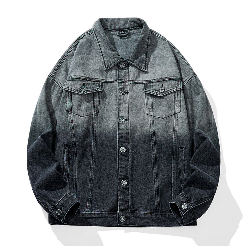 New denim jacket men's all-match trendy coat loose casual top coat medium and high quality