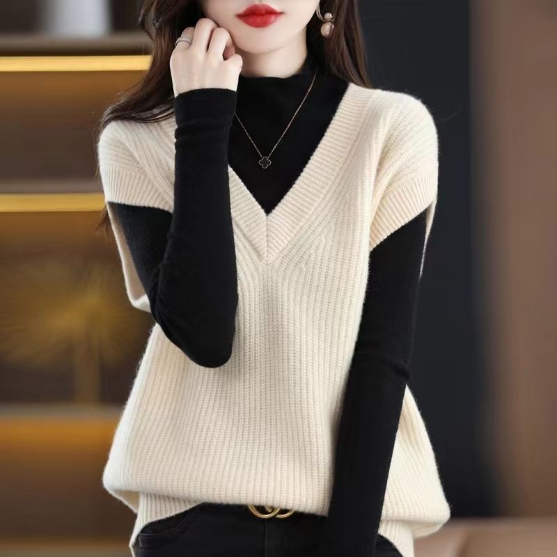 Women's vests for spring and autumn, sweaters, knitted wool vests, vests, vests, women's new hot styles