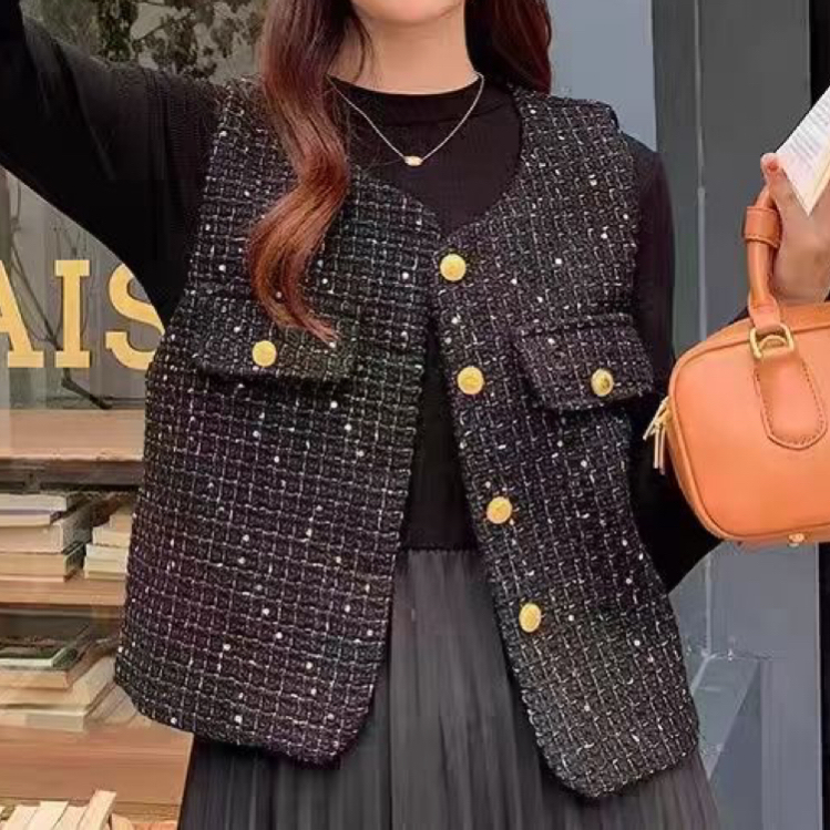 Spot small fragrant style vest new style vest jacket women's waistcoat, fashionable and slim, versatile stacking vest for women's outer wear