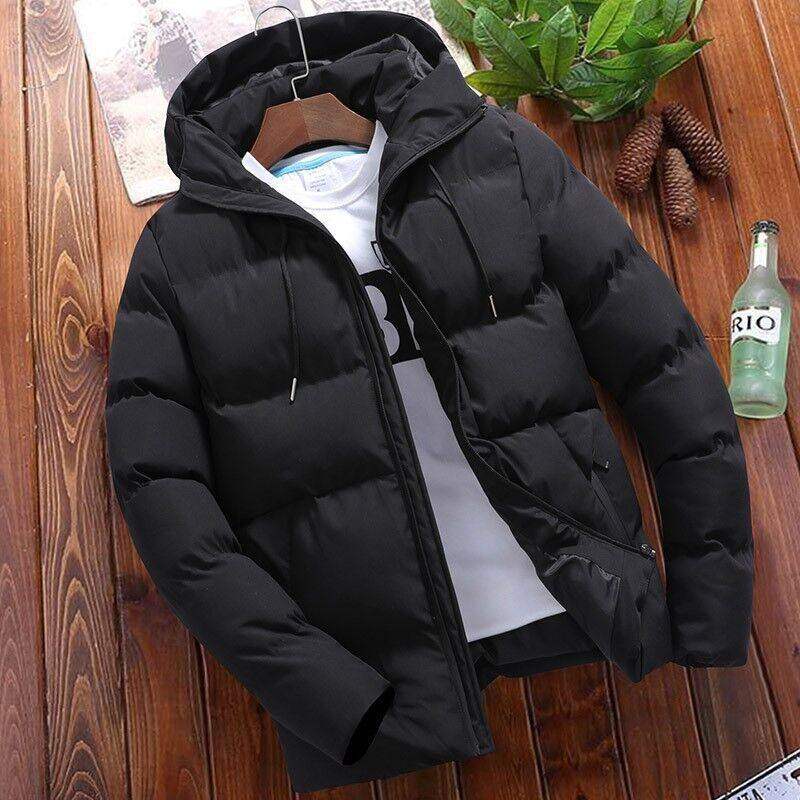 New winter cotton coat for men, short, thickened, medium and long, cotton coat, men's hooded cotton jacket