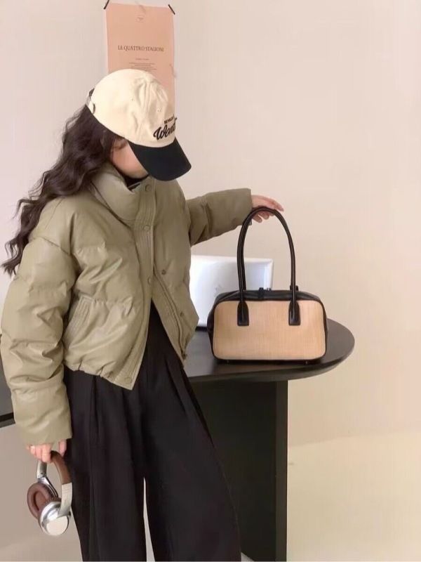 Official picture of no-wash pu down jacket short style down new winter thickened stand-up collar bread little man coat