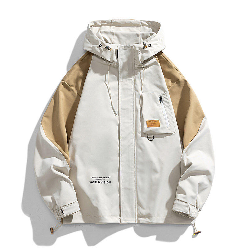 White spring new style waterproof plus size jacket men's trendy jacket