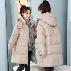 New mid-length down jacket for women Korean style thickened loose hooded shorts jacket