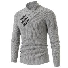 Foreign trade sweaters, fashionable men's long-sleeved knitted tops, cross-border European and American large size sweaters