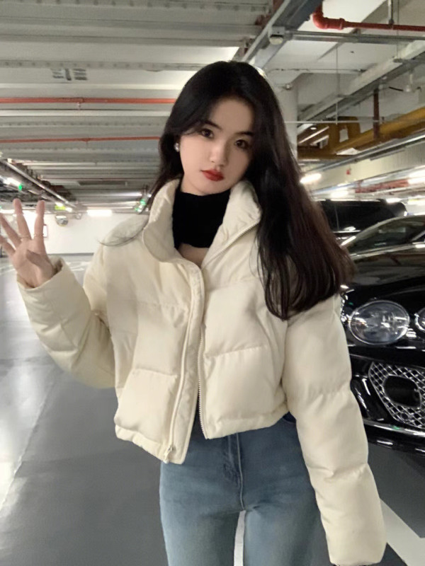 Small white short down jacket for women winter new design niche cotton coat and jacket