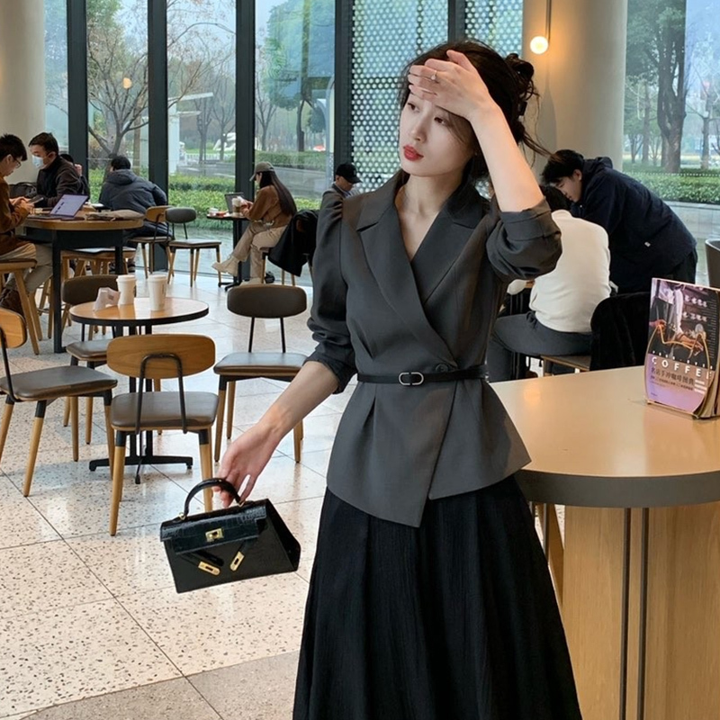 High-end and elegant lady-style dress, blazer and skirt