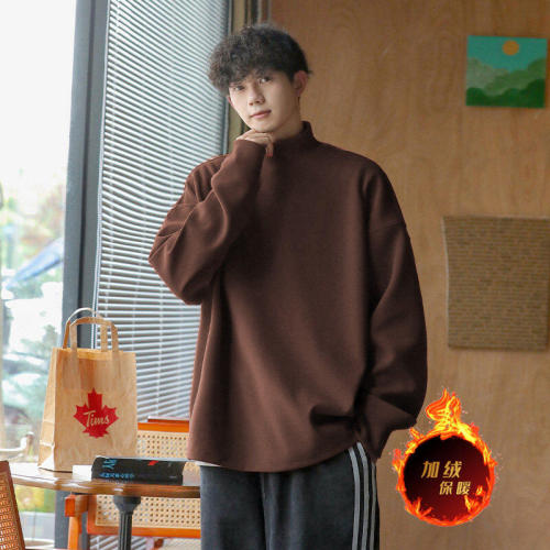 A heavyweight warm winter sweater, German velvet and thickened long-sleeved sweatshirt, half turtleneck, base T-shirt