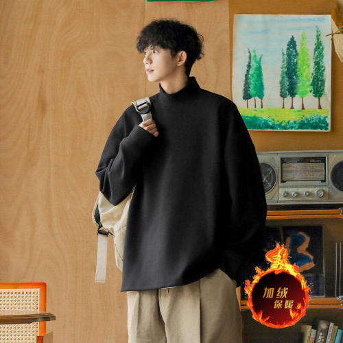 A heavyweight warm winter sweater, German velvet and thickened long-sleeved sweatshirt, half turtleneck, base T-shirt