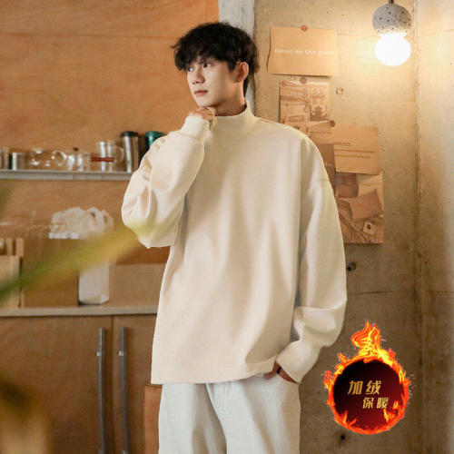 A heavyweight warm winter sweater, German velvet and thickened long-sleeved sweatshirt, half turtleneck, base T-shirt