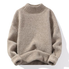 Gold Mink Sweater Long Sleeve Knitted Pullover Sweater