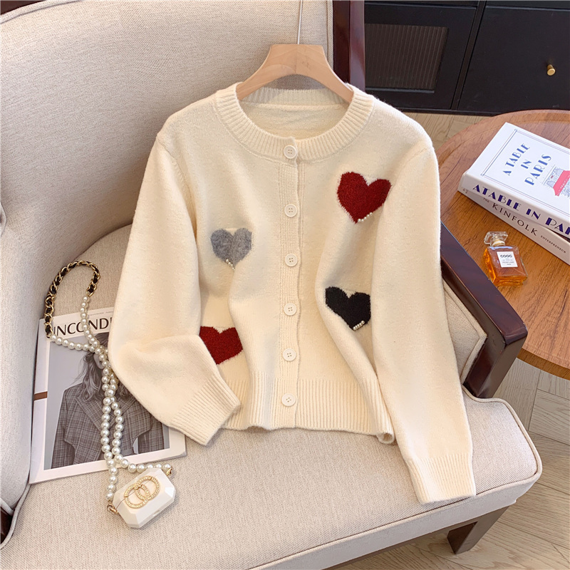 Gentle and chic knitted sweater cardigan jacket for women new fashion age-reducing versatile top