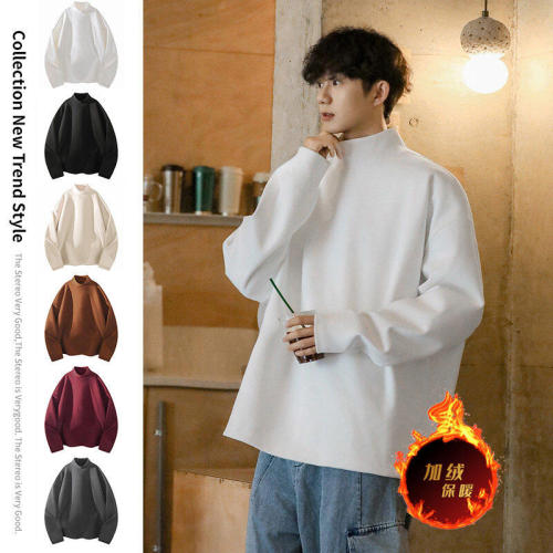 A heavyweight warm winter sweater, German velvet and thickened long-sleeved sweatshirt, half turtleneck, base T-shirt