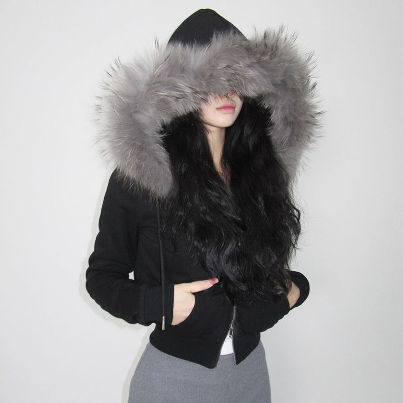 Niche daily letter embroidered fur stitching hooded sweatshirt for women, new casual, simple and versatile long-sleeved top