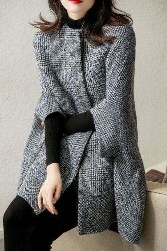 Mid-length cardigan round neck three-quarter sleeve coat for women autumn and winter Korean fashion trend coat