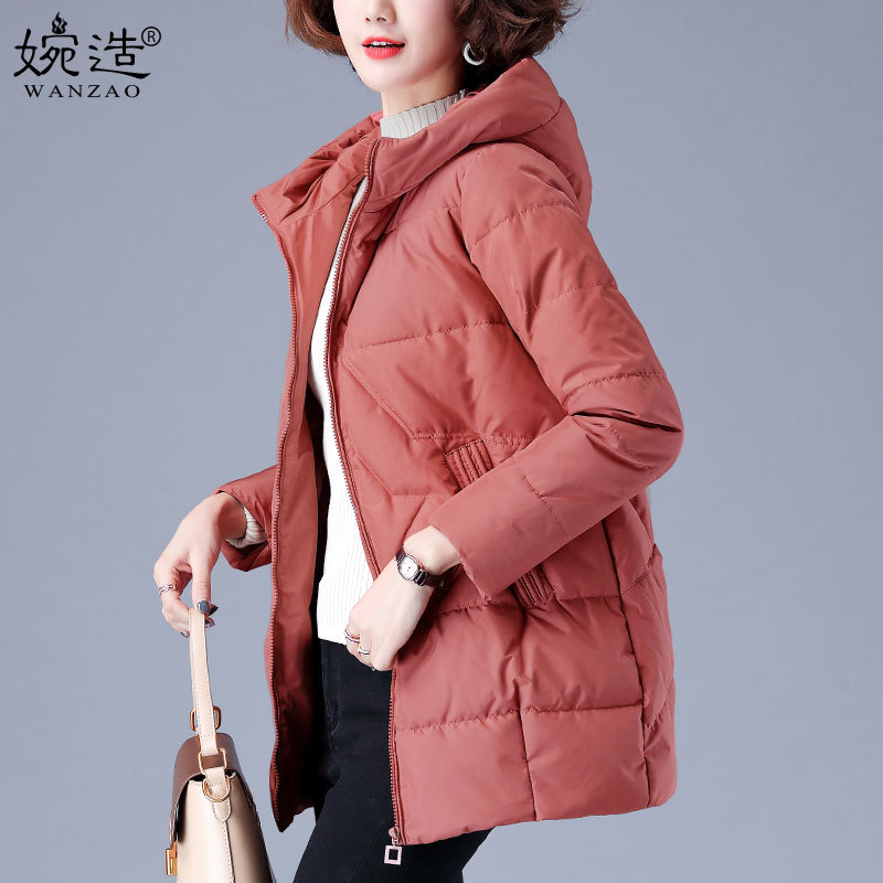 Down cotton-padded clothes for women in winter new style middle-aged and elderly mothers' clothing loose and thickened mid-length coats