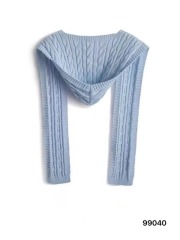 New autumn and winter Korean style casual college style hooded warm scarf core-spun yarn