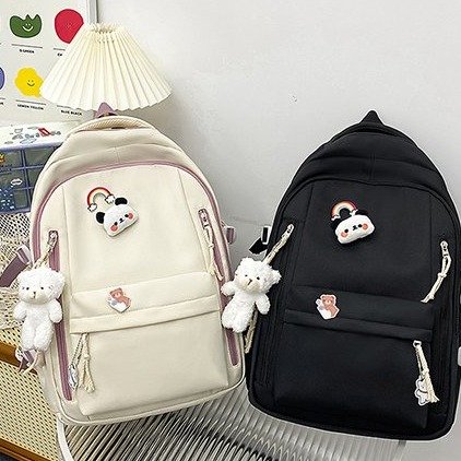 Schoolbag female student Korean version high school junior high school student backpack cute large capacity ins simple backpack
