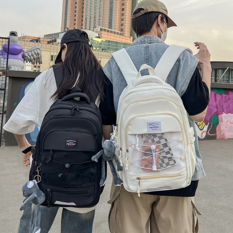 Street Couple Backpack Large Capacity Korean Style Casual Backpack Trendy Fashion Junior High School Female Student School Bag