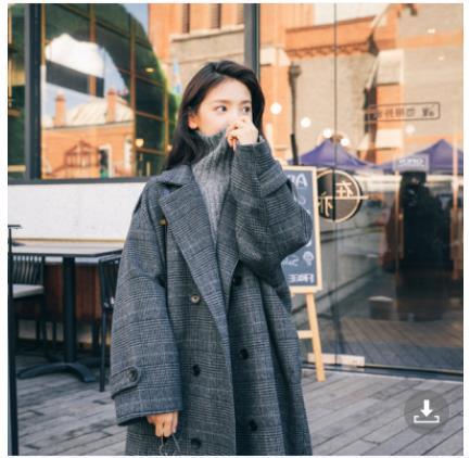 Autumn and winter large size plaid woolen coat mid-length Korean style student knee-length chic woolen coat