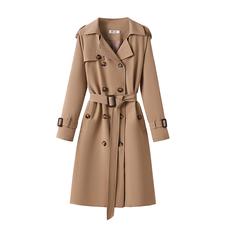 Mid-length windbreaker for petite women, autumn new temperament coat, versatile