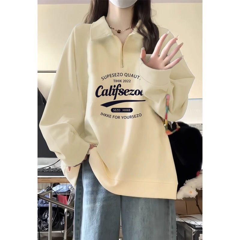 American POLO zipper cotton sweatshirt autumn and winter new hot style loose top plus velvet thickened jacket