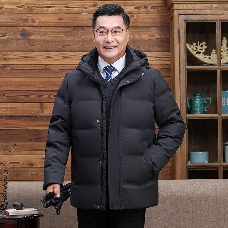Foot old white duck down jacket men's sub-zero cold weather jacket men's business casual
